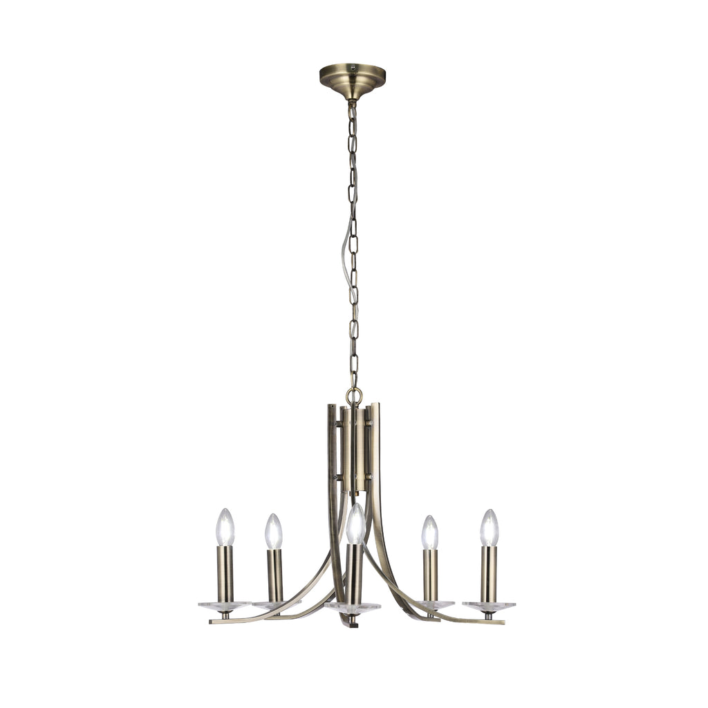Corrine 5 Light Chandelier Antique Brass - LL002CH096AB